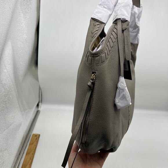 LODIS Medium Whipstitch Leather Tote Lacey Ash Gray Color Womens Handbags - Picture 5 of 11